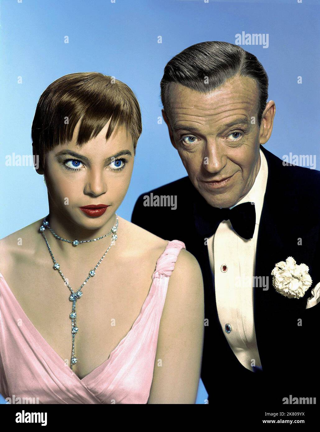 Leslie Caron, Fred Astaire Film: Daddy Long Legs (1957) Characters: Julie Andre,Jervis Pendleton III / John Smith  Director: Jean Negulesco 05 May 1955   **WARNING** This Photograph is for editorial use only and is the copyright of 20 CENTURY FOX and/or the Photographer assigned by the Film or Production Company and can only be reproduced by publications in conjunction with the promotion of the above Film. A Mandatory Credit To 20 CENTURY FOX is required. The Photographer should also be credited when known. No commercial use can be granted without written authority from the Film Company. Stock Photo