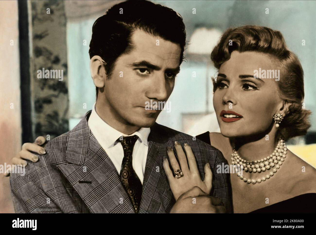 Daniel Gelin & Zsa Zsa Gabor Film: Beauty And The Bullfighter; Love In A Hot Climate (Sang et lumieres)   Fr/E 1954, Regie: Georges Rouquier, Ricardo Munez Suay, Director: Ricardo Munoz Suay, G Rouquier 01 May 1953   **WARNING** This Photograph is for editorial use only and is the copyright of ARCADIA FILMS and/or the Photographer assigned by the Film or Production Company and can only be reproduced by publications in conjunction with the promotion of the above Film. A Mandatory Credit To ARCADIA FILMS is required. The Photographer should also be credited when known. No commercial use can be g Stock Photo