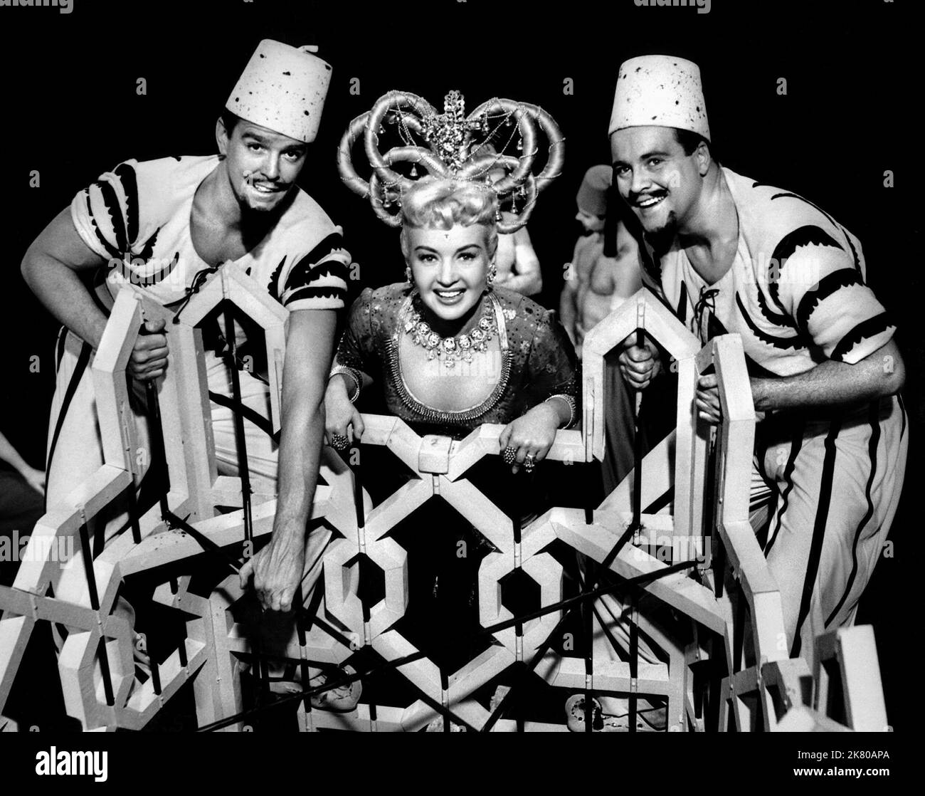 Gower Champion, Betty Grable & Jack Lemmon Film: Three For The Show (1955) Characters: Vernon Lowndes,Julie Lowndes & Martin 'Marty' Stewart  Director: H.C.Potter 24 February 1955   **WARNING** This Photograph is for editorial use only and is the copyright of COLUMBIA and/or the Photographer assigned by the Film or Production Company and can only be reproduced by publications in conjunction with the promotion of the above Film. A Mandatory Credit To COLUMBIA is required. The Photographer should also be credited when known. No commercial use can be granted without written authority from the Fil Stock Photo