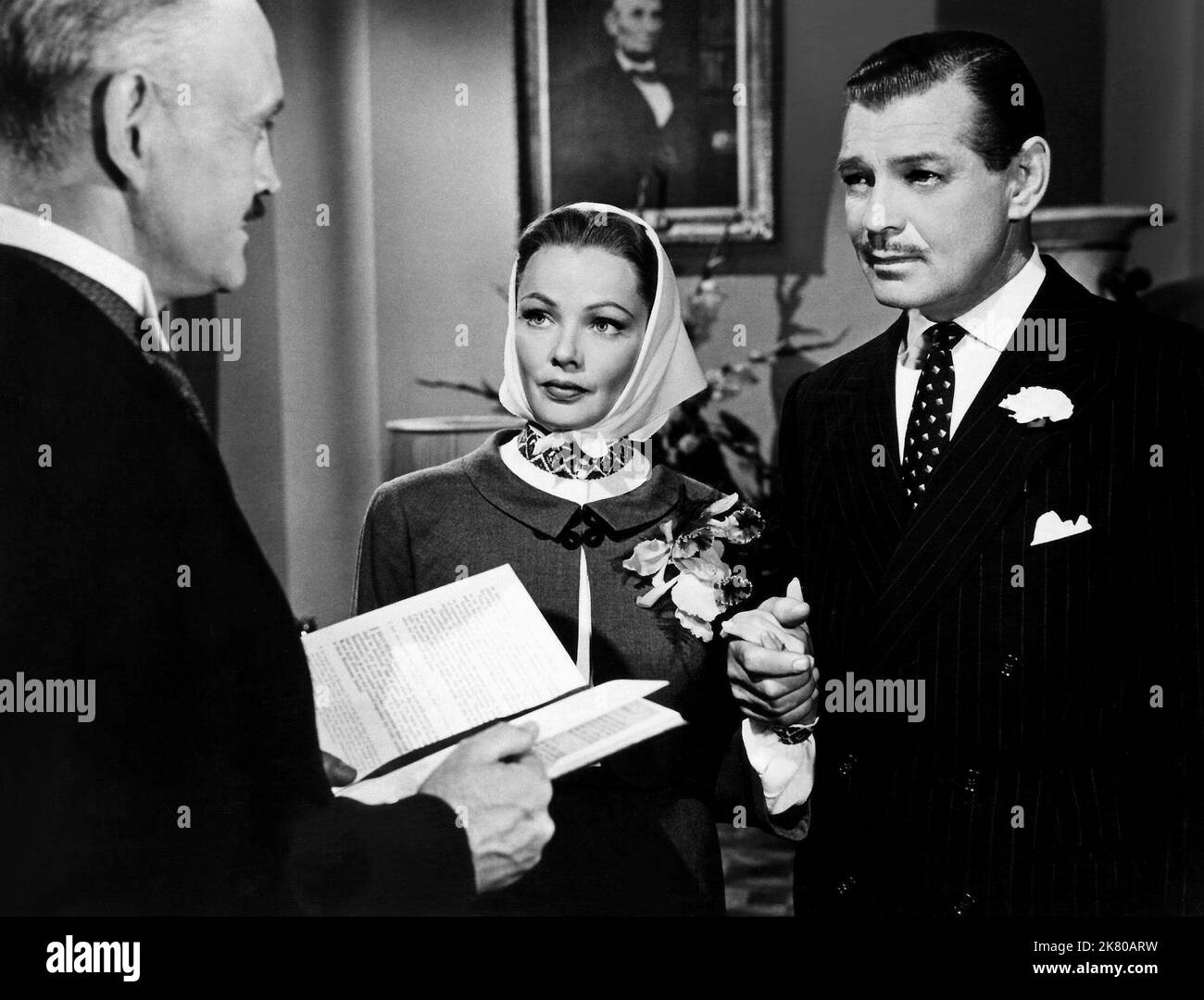 Gene Tierney & Clark Gable Film: Never Let Me Go (USA 1953) Characters: Marya Lamarkina & Philip Sutherland  Director: Delmer Daves 18 March 1953   **WARNING** This Photograph is for editorial use only and is the copyright of MGM and/or the Photographer assigned by the Film or Production Company and can only be reproduced by publications in conjunction with the promotion of the above Film. A Mandatory Credit To MGM is required. The Photographer should also be credited when known. No commercial use can be granted without written authority from the Film Company. Stock Photo