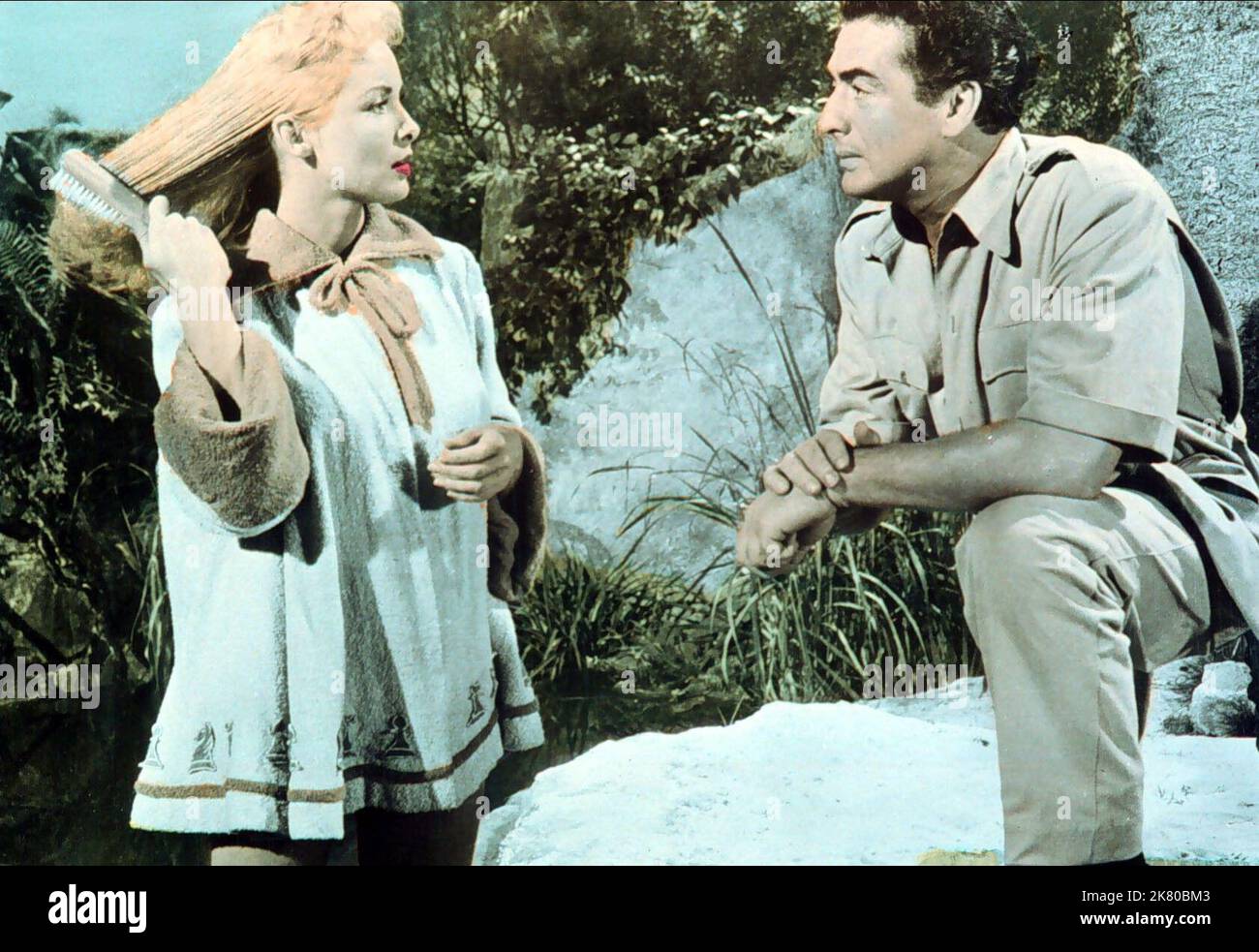 Janet Leigh & Victor Mature Film: Safari (USA/UK 1956) Characters: LINDA LATHAM, KEN DUFFIELD  Director: Terence Young 20 June 1956   **WARNING** This Photograph is for editorial use only and is the copyright of WARWICK FILM PRODUCTIONS and/or the Photographer assigned by the Film or Production Company and can only be reproduced by publications in conjunction with the promotion of the above Film. A Mandatory Credit To WARWICK FILM PRODUCTIONS is required. The Photographer should also be credited when known. No commercial use can be granted without written authority from the Film Company. Stock Photo