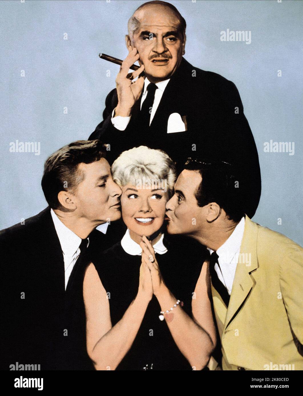 Steve Forrest, Doris Day, Jack Lemmon & Ernie Kovacs Film: It Happened To Jane (USA 1959) Characters: Lawrence Clay 'Larry' Hall, Jane Osgood, George Denham, Harry Foster Malone  Director: Richard Quine 24 May 1959   **WARNING** This Photograph is for editorial use only and is the copyright of COLUMBIA PICTURES and/or the Photographer assigned by the Film or Production Company and can only be reproduced by publications in conjunction with the promotion of the above Film. A Mandatory Credit To COLUMBIA PICTURES is required. The Photographer should also be credited when known. No commercial use Stock Photo