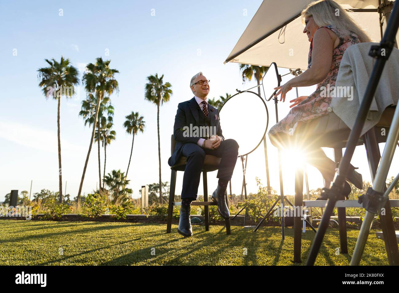 OCT19 Paul Feig - PBS Interview On-camera interview on October 19, 2022, in Newport Beach at the VEA at Fashion Island Newport Beach, CA  92660 US Stock Photo