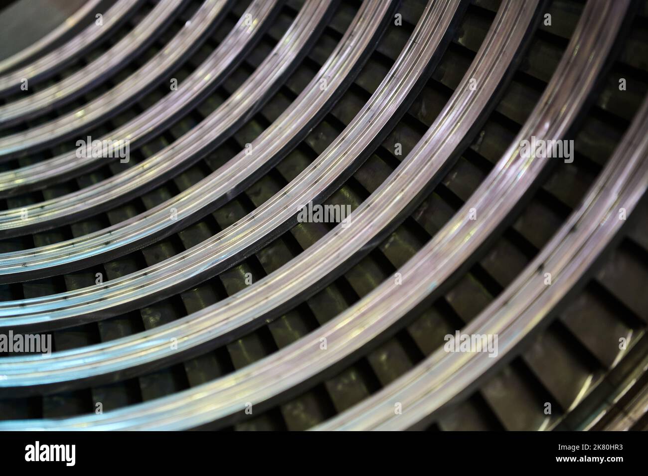 Nozzle diaphragm with blades of lowspeed steam turbine Stock Photo Alamy