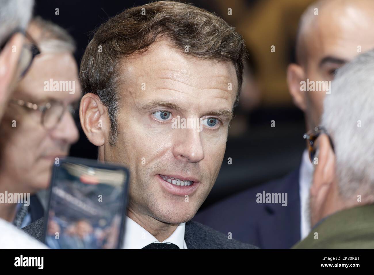 Paris France 17th Oct 2022 French President Emmanuel Macron Attends
