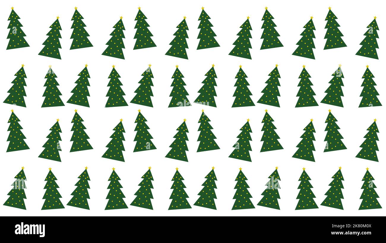 seamless-green-christmas-tree-pattern-on-white-background-stock-photo