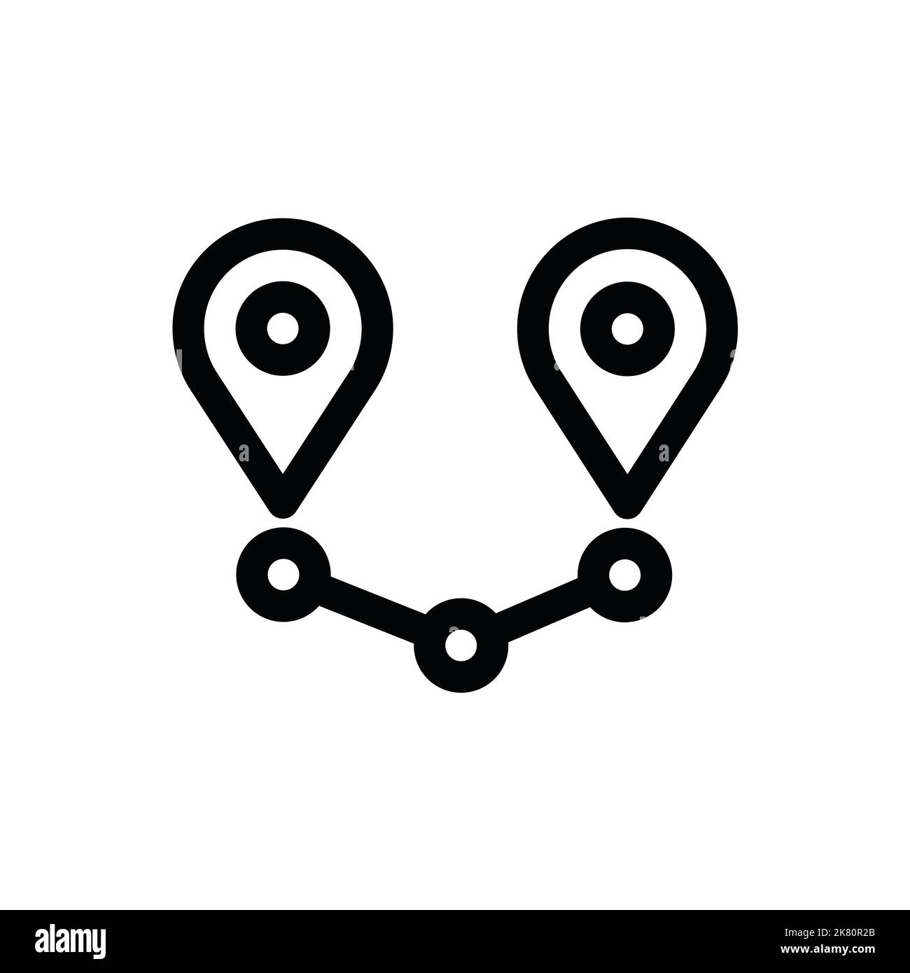 pin location mark icon, logo type in outline shape vector illustration