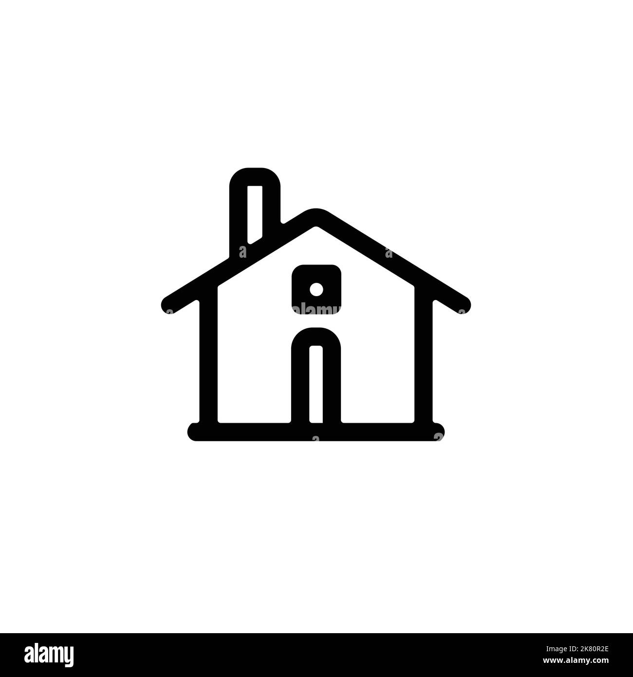 home , address icon, logo type in outline shape vector illustration on white isolated background. Stock Vector
