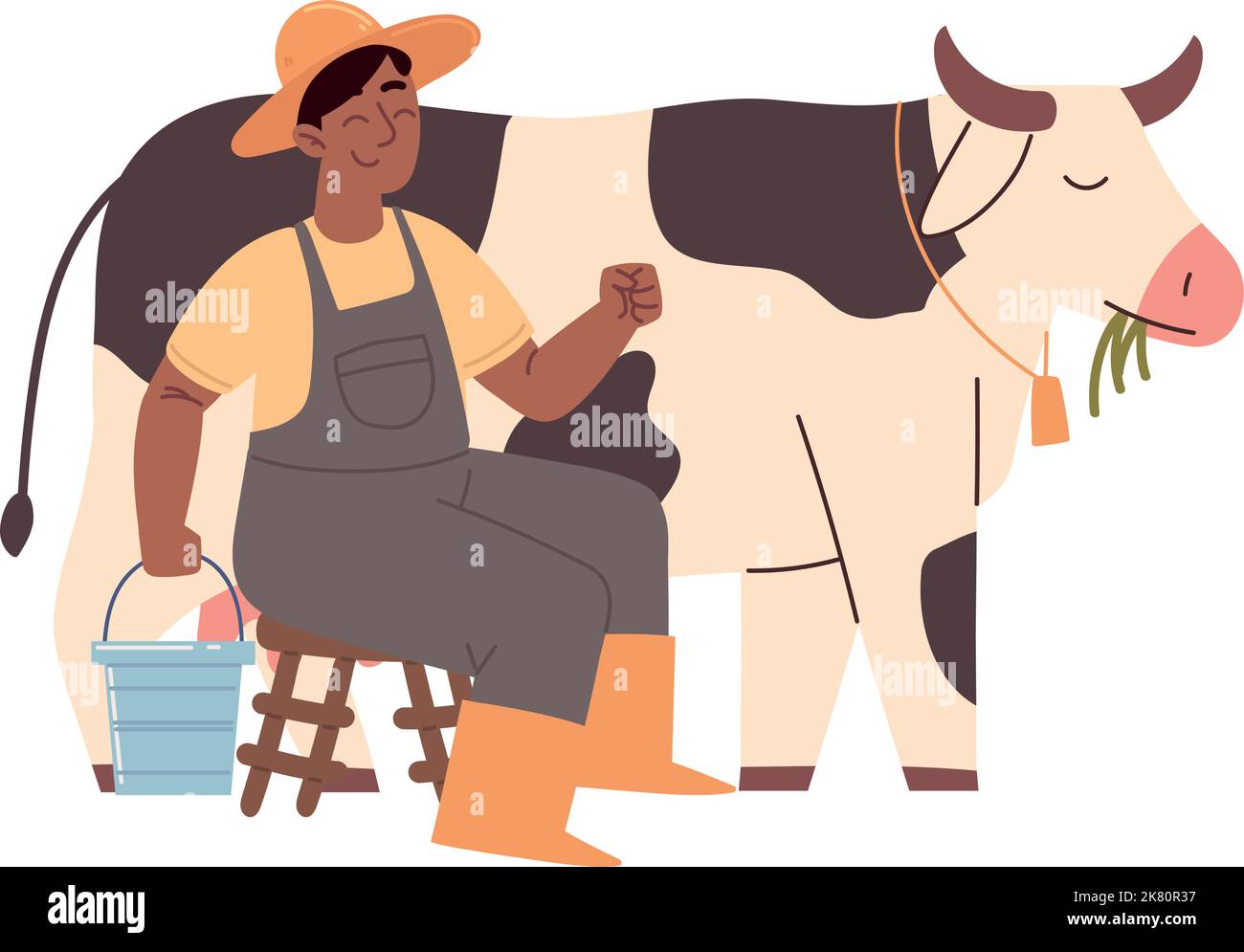 farmer with cow Stock Vector Image & Art - Alamy