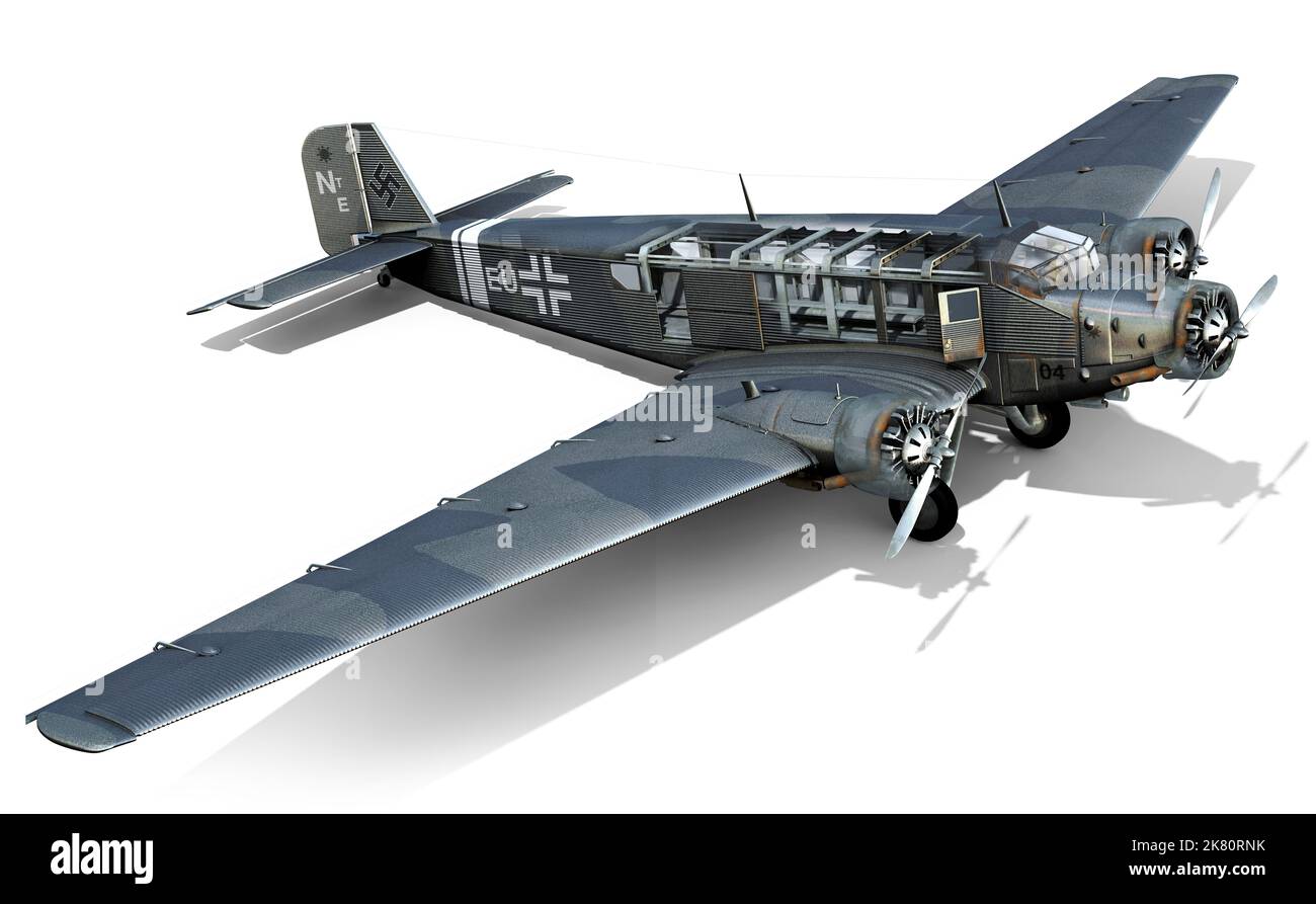 Illustration of the German transport aircraft Junkers Ju 52, used
