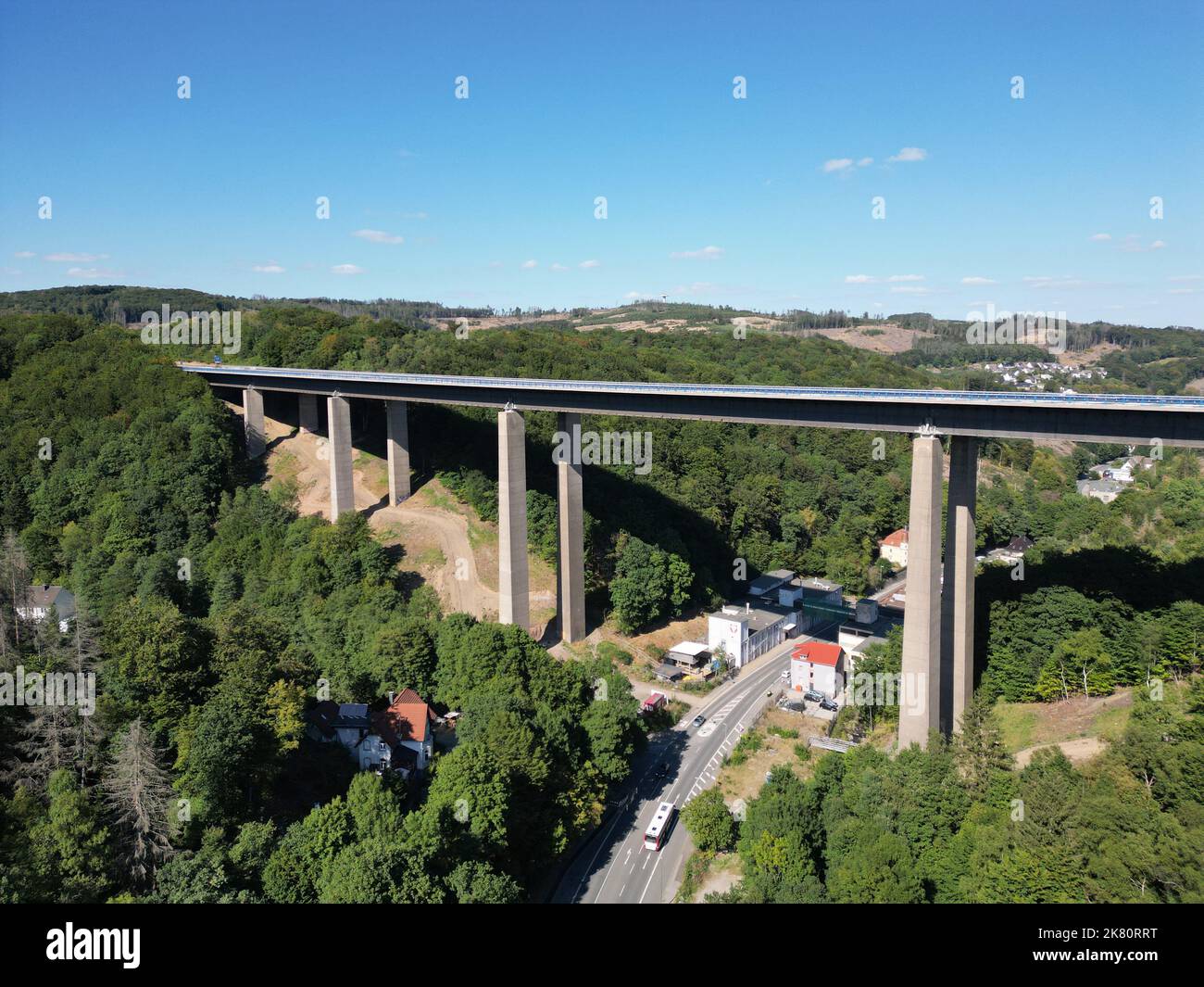 Autobahn-Talbrücke Rahmede; Highway bridge / Viaduct „Rahmede“, A45, Lüdenscheid Stock Photo