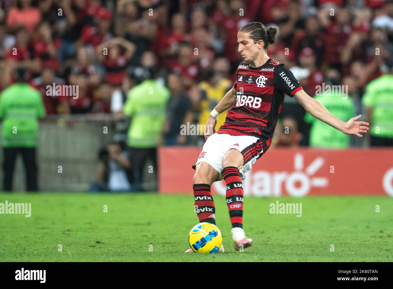 Rio, Brazil - October 19, 2022: Filipe Luís player in match between Flamengo vs Corinthians by second match of final round of Brazilian Cup in Maracan Stock Photo