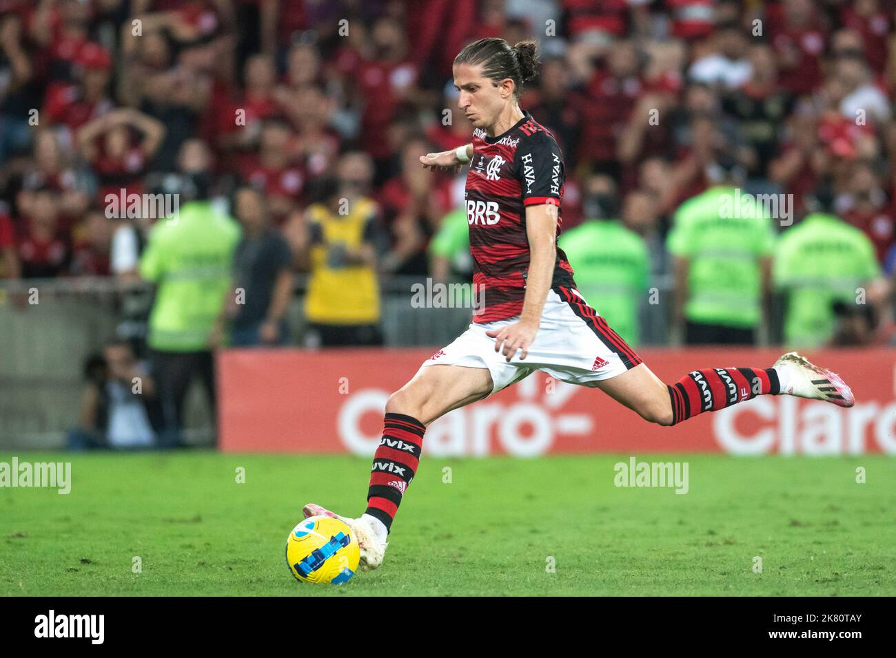 Rio, Brazil - October 19, 2022: Filipe Luís player in match between Flamengo vs Corinthians by second match of final round of Brazilian Cup in Maracan Stock Photo