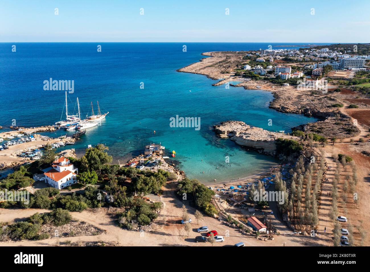 Aerial view of Green Bay, Protaras, Cyprus Stock Photo - Alamy