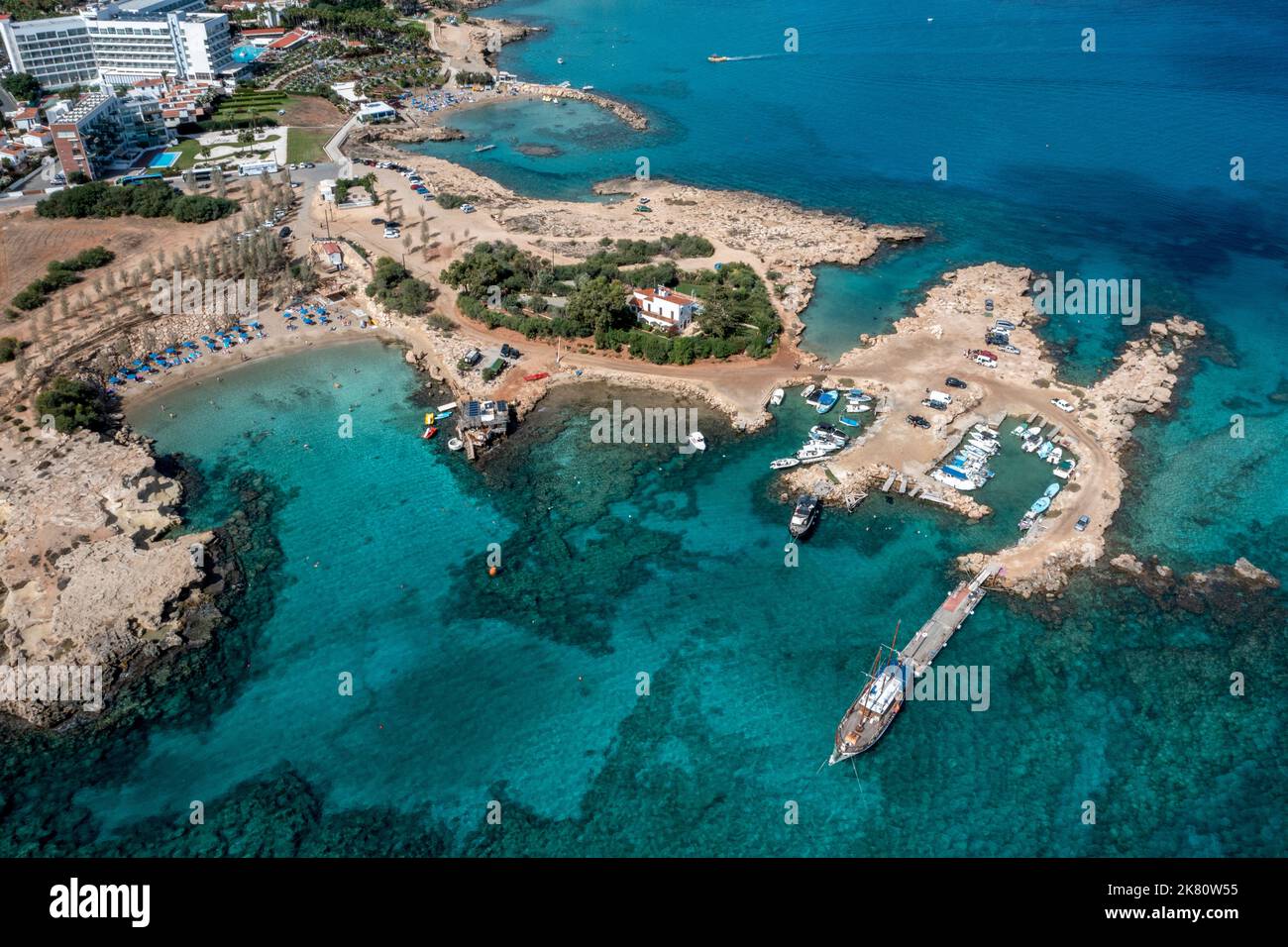 Aerial view of Green Bay, Protaras, Cyprus Stock Photo - Alamy