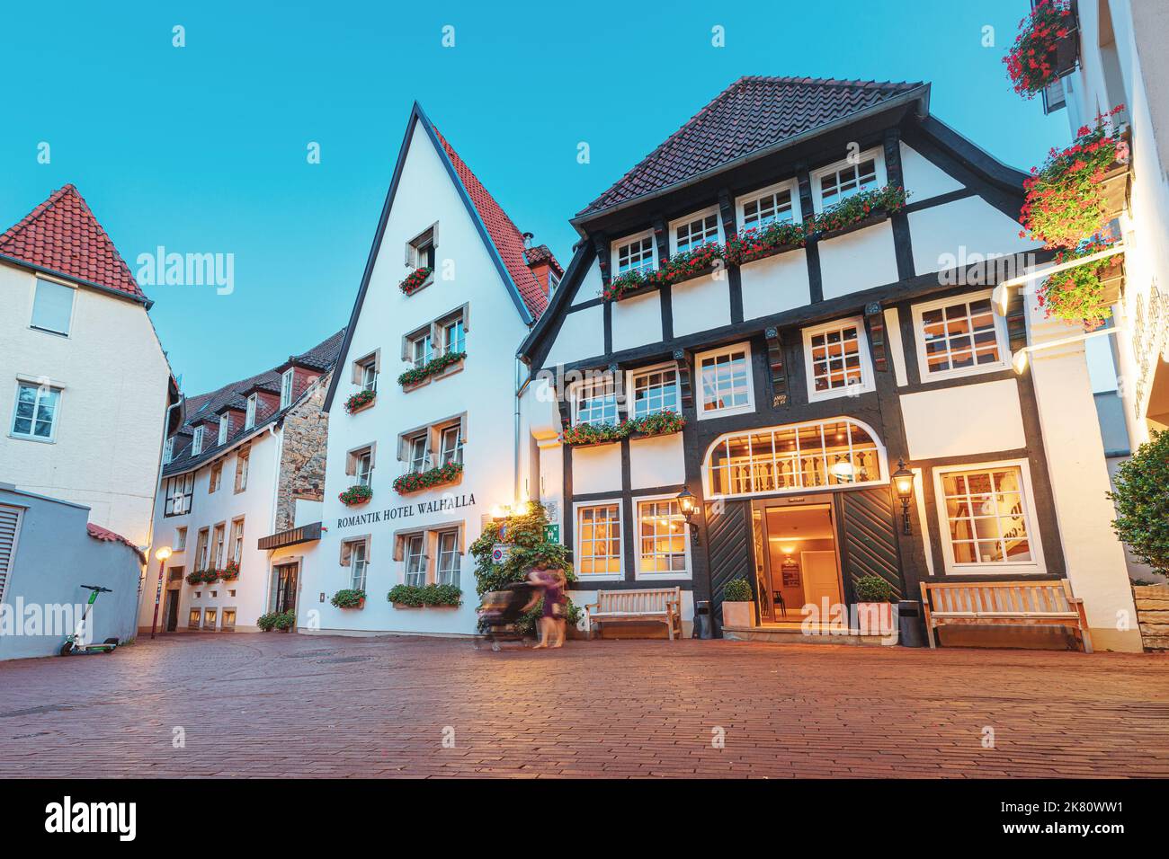 24 July 2022, Osnabruck, Germany halftimbered architecture in the