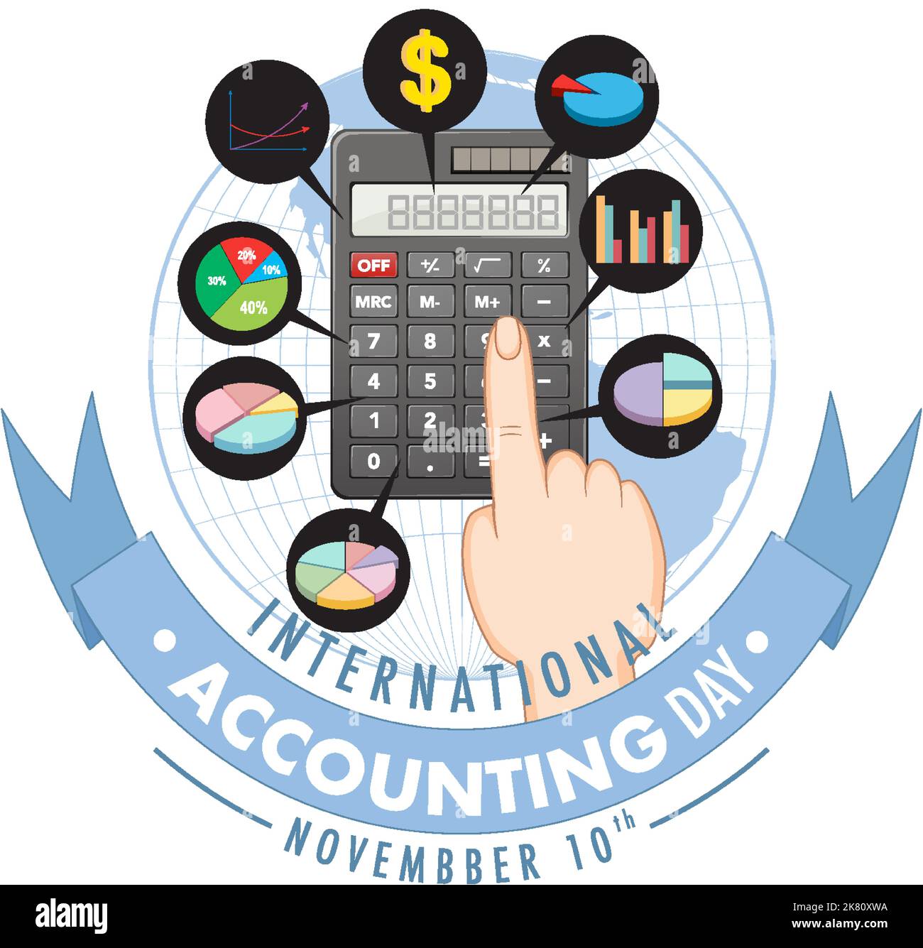 International Accounting Day Poster Design illustration Stock Vector