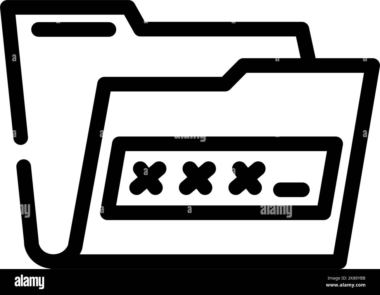 lock folder line icon vector illustration Stock Vector Image & Art - Alamy