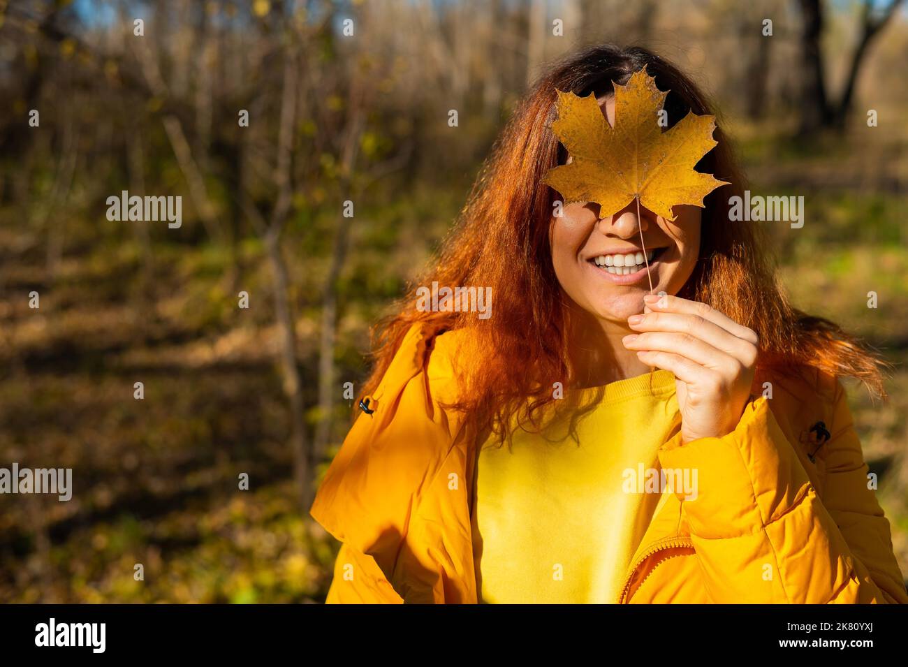 Hand holding fallen maple leaf hi-res stock photography and images - Alamy