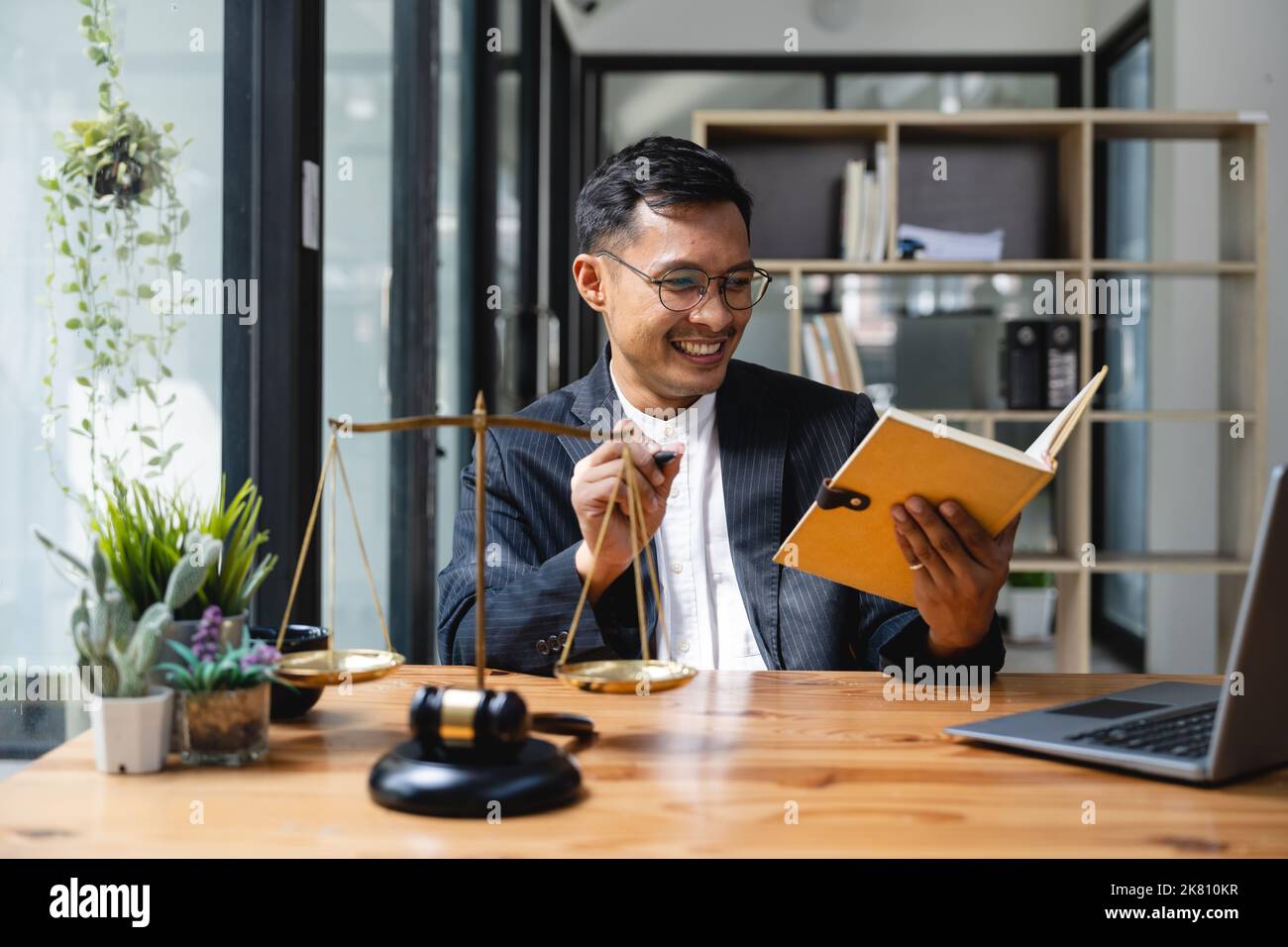 Asian lawyer working on finance information monitor financial accounts