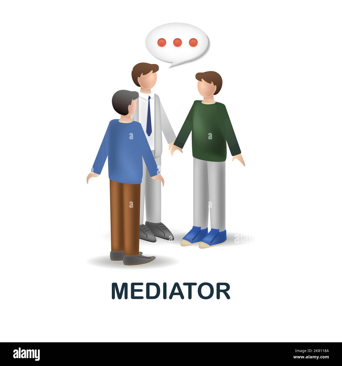 Mediator icon. 3d illustration from discussion collection. Creative ...