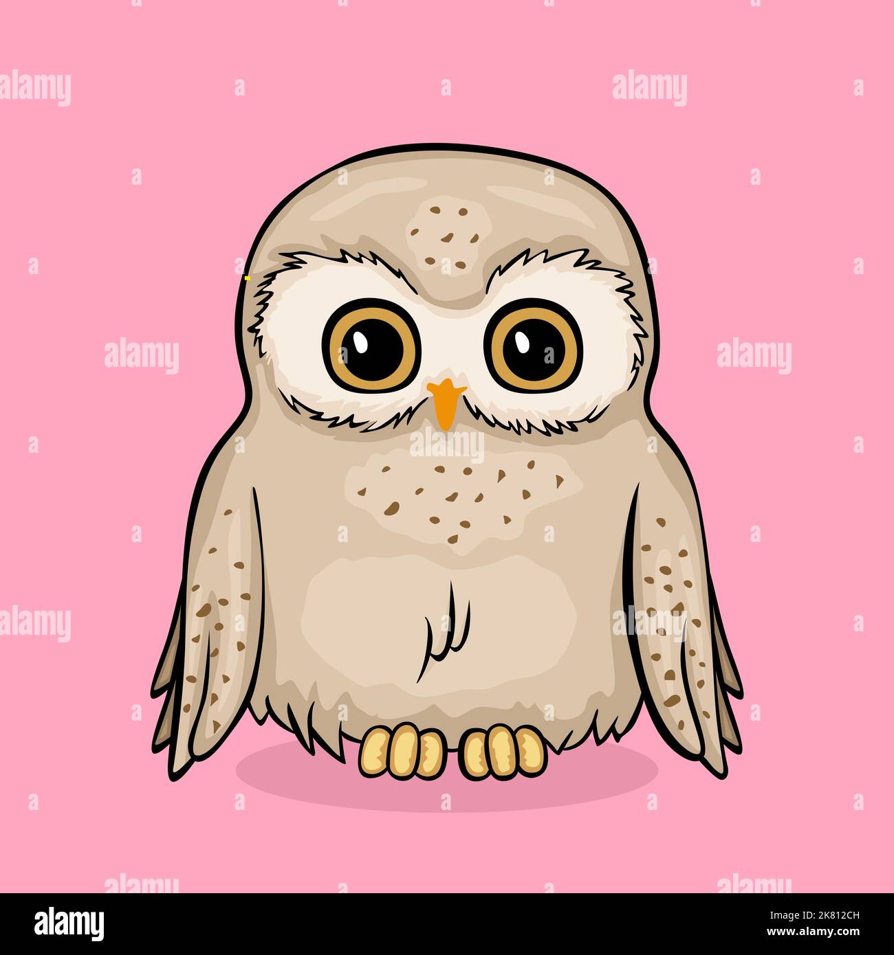 Greeting card with cute owl Stock Photo - Alamy