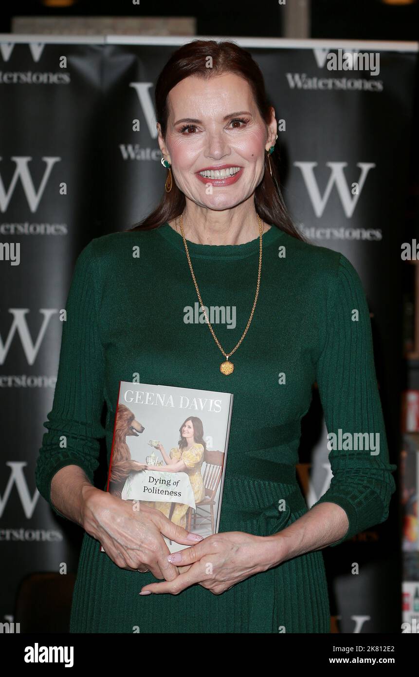 London, United Kingdom October 19, 2022 Geena Davis signs copies of