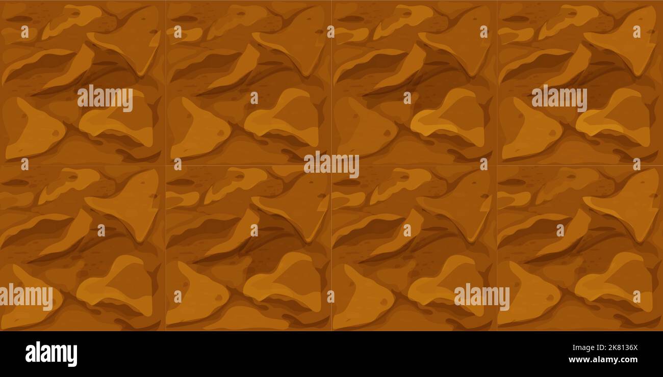 Ground texture, soil top view in cartoon style seamless. Game interface ...