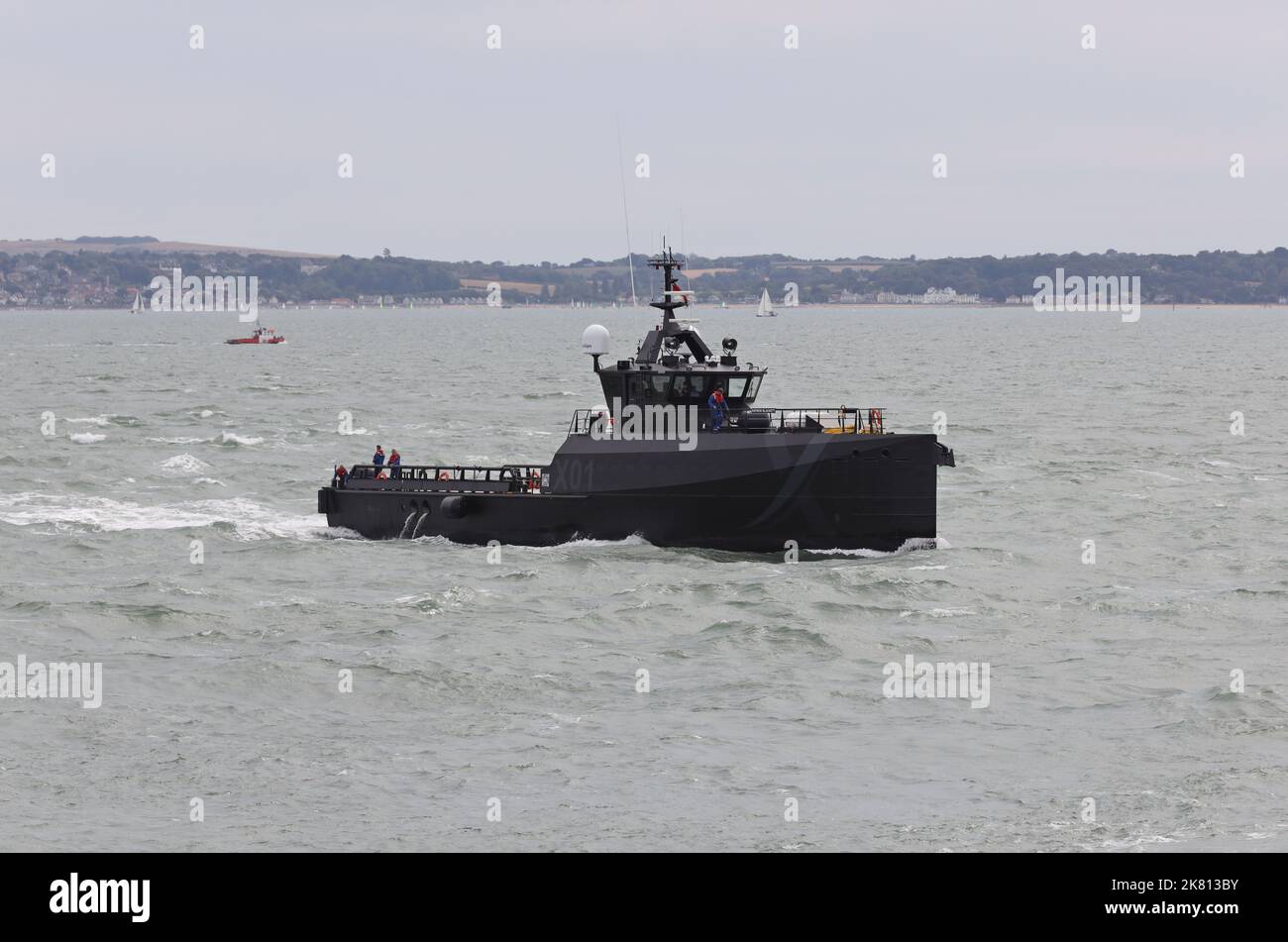The NavyX trials platform XV PATRICK BLACKETT arrives at the Naval Base for the first time Stock Photo