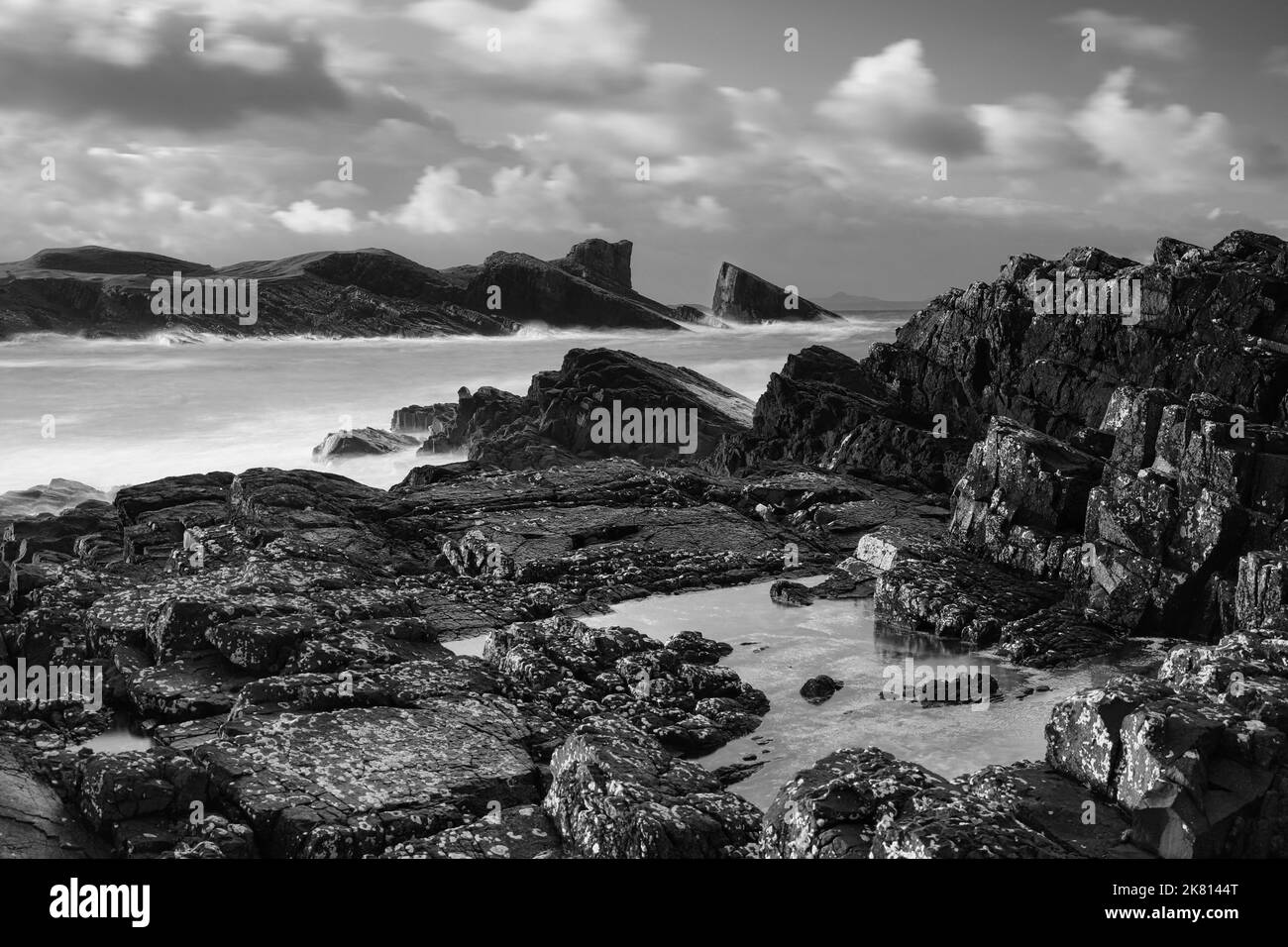Clachtoll beach and bay Stock Photo