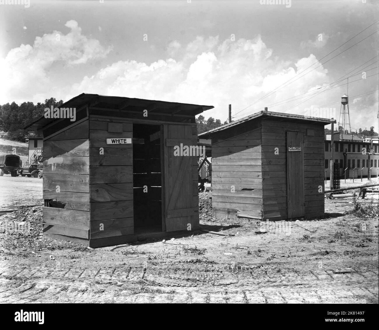 Ed Westcott / Department of Energy Oak Ridge - Photograph labelled White and Colored privies X-10 plant - 1943 Stock Photo