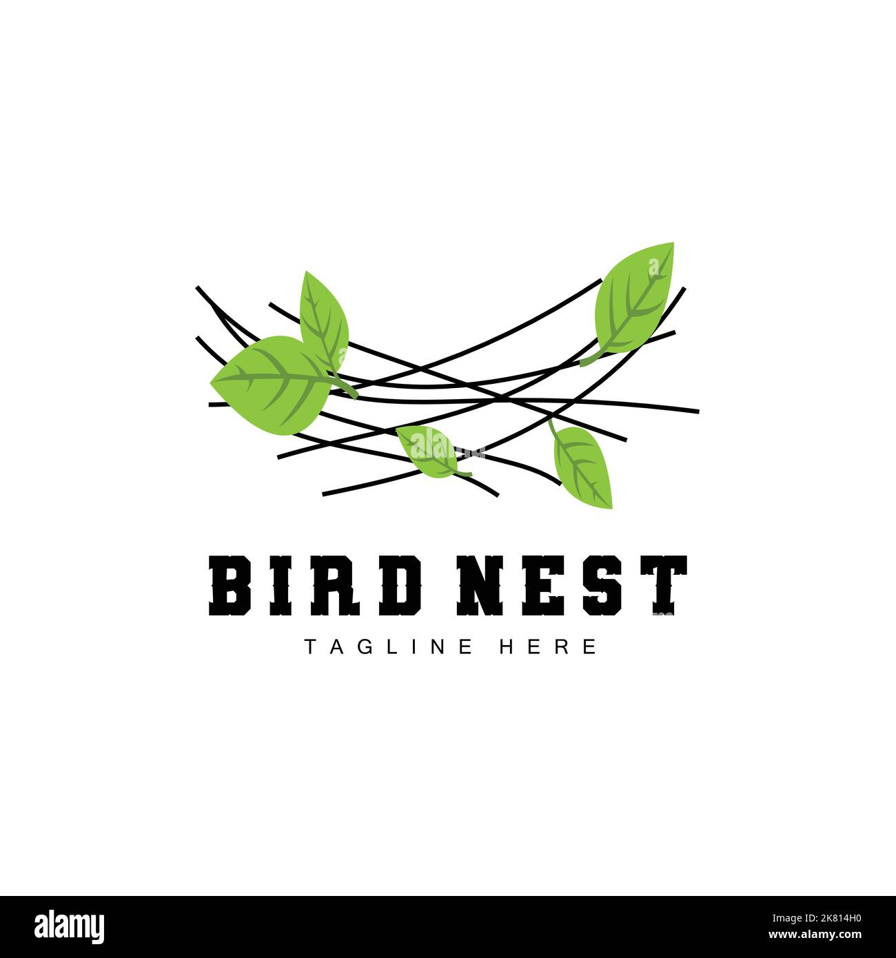 Bird's Nest Logo Design, Bird House Vector For Eggs, Bird Tree Logo