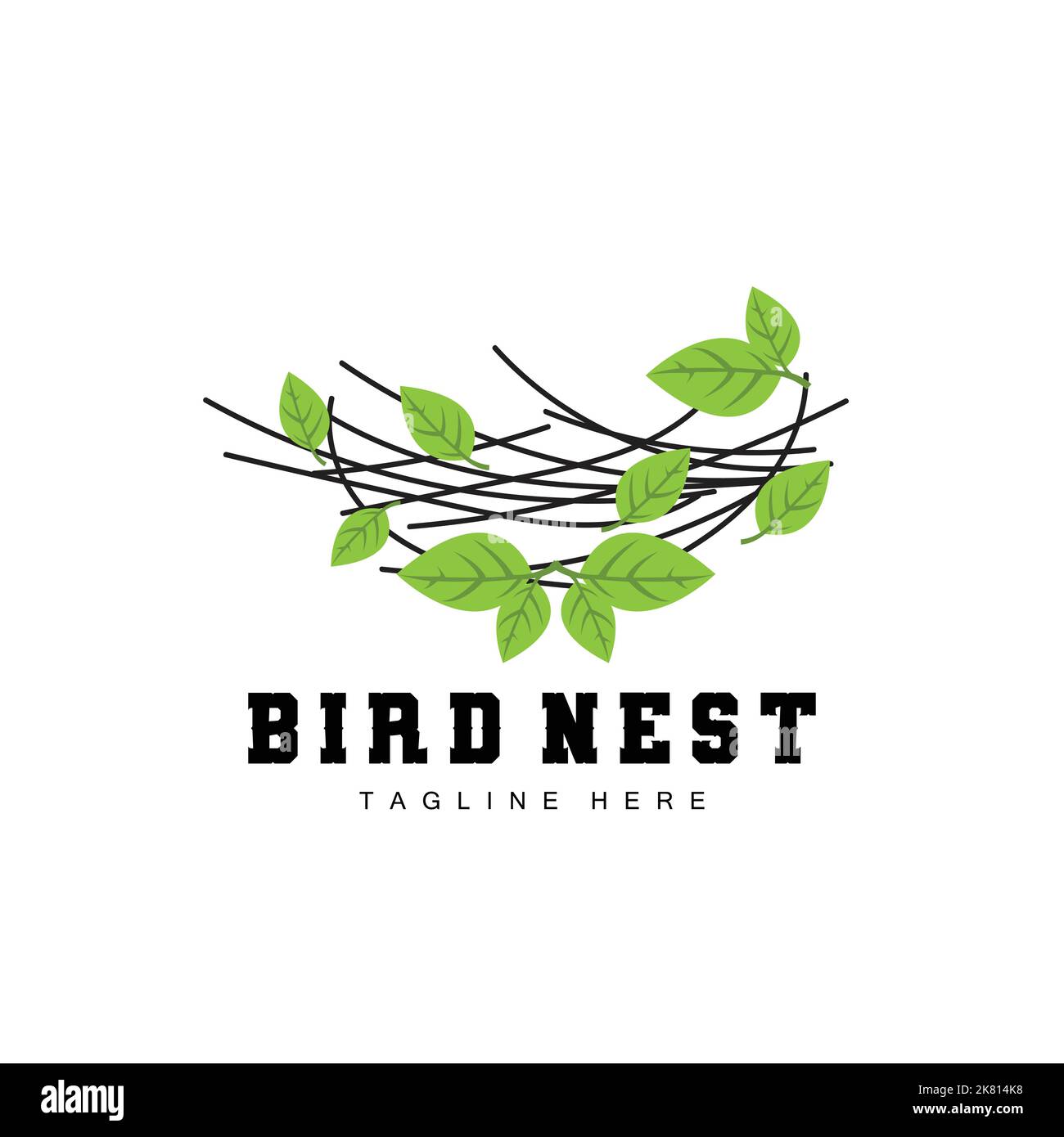 Bird's Nest Logo Design, Bird House Vector For Eggs, Bird Tree Logo