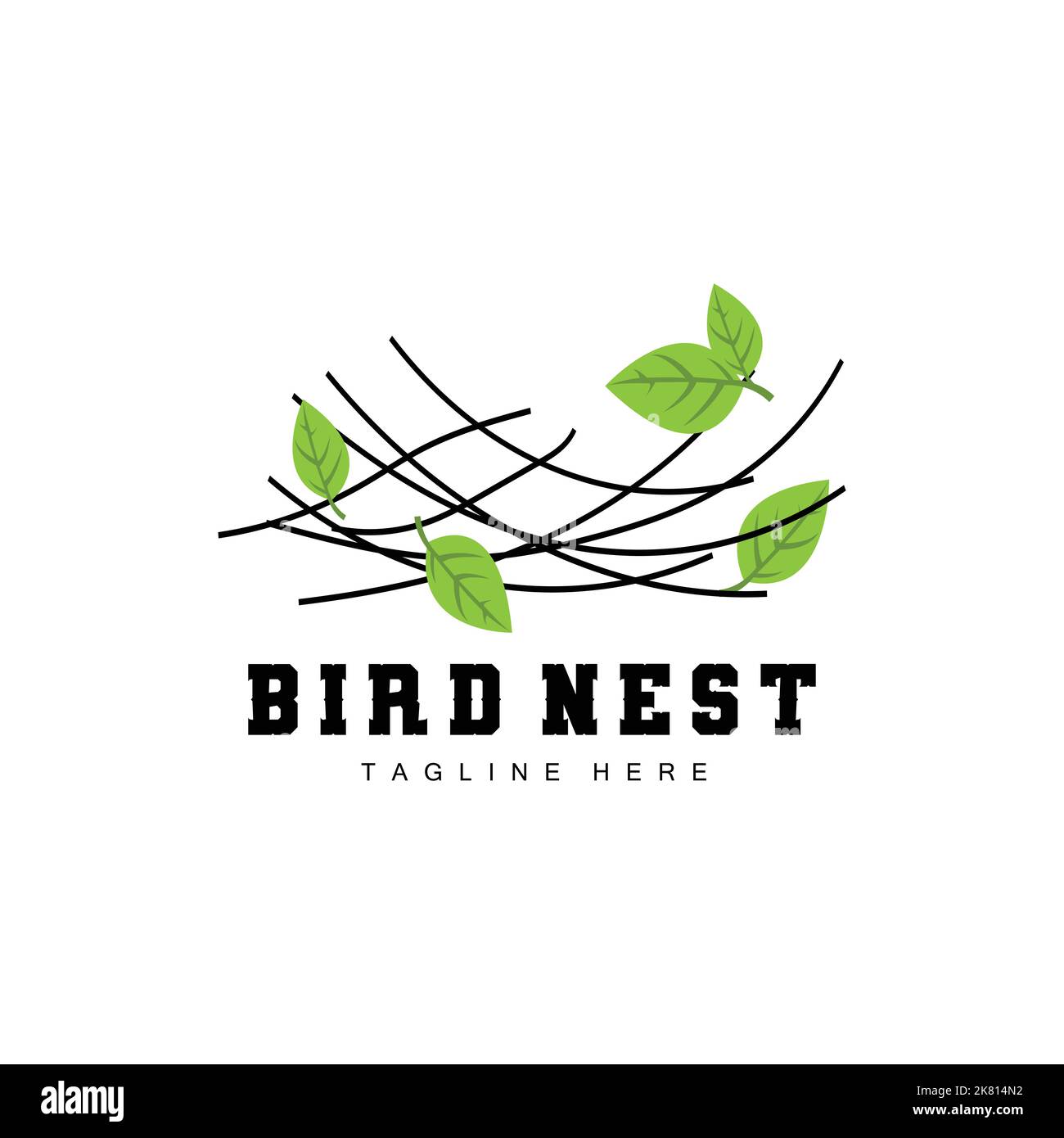 Bird's Nest Logo Design, Bird House Vector For Eggs, Bird Tree Logo