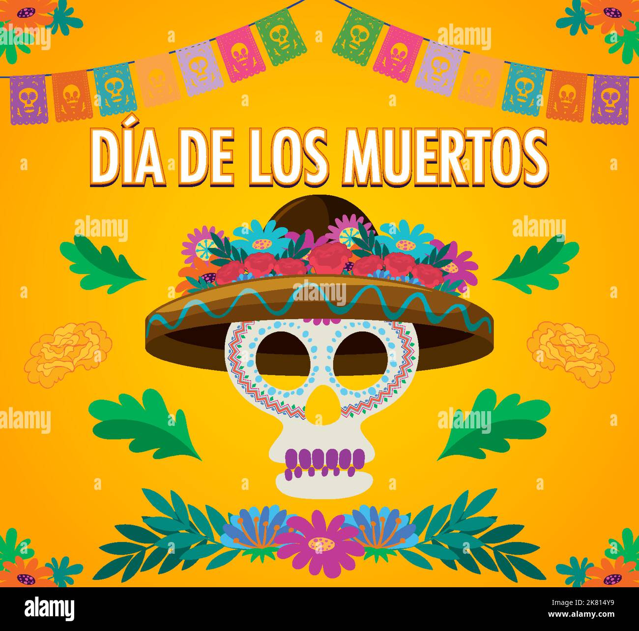 Day of the Dead poster design illustration Stock Vector Image &amp; Art - Alamy