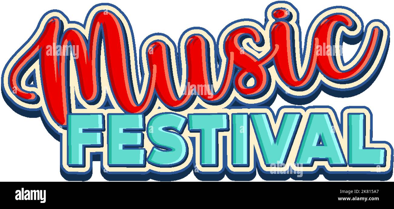 Music festival text for poster or banner design illustration Stock ...