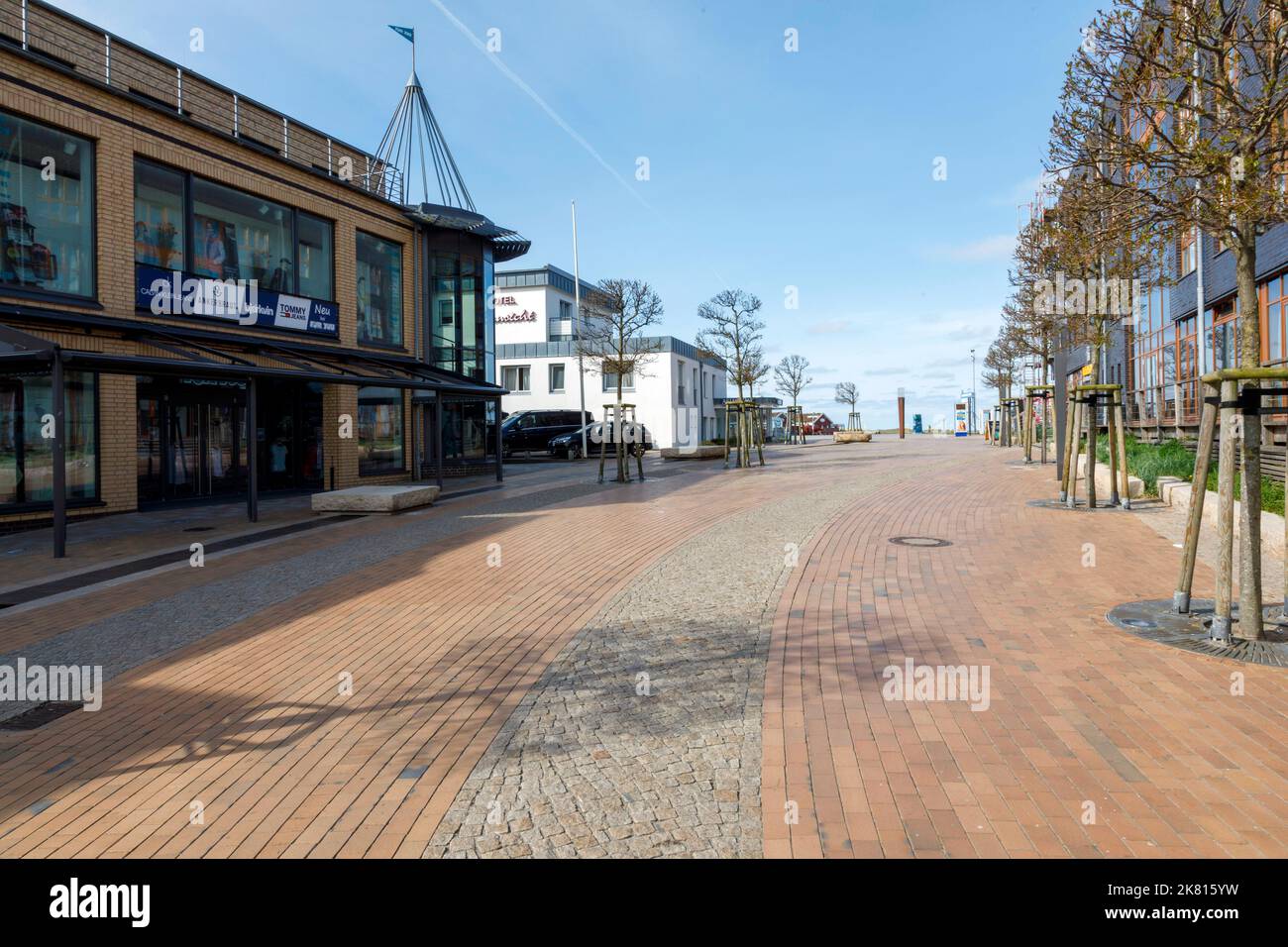 Sankt Peter-Ording, pedestrian zone to the pier Stock Photo
