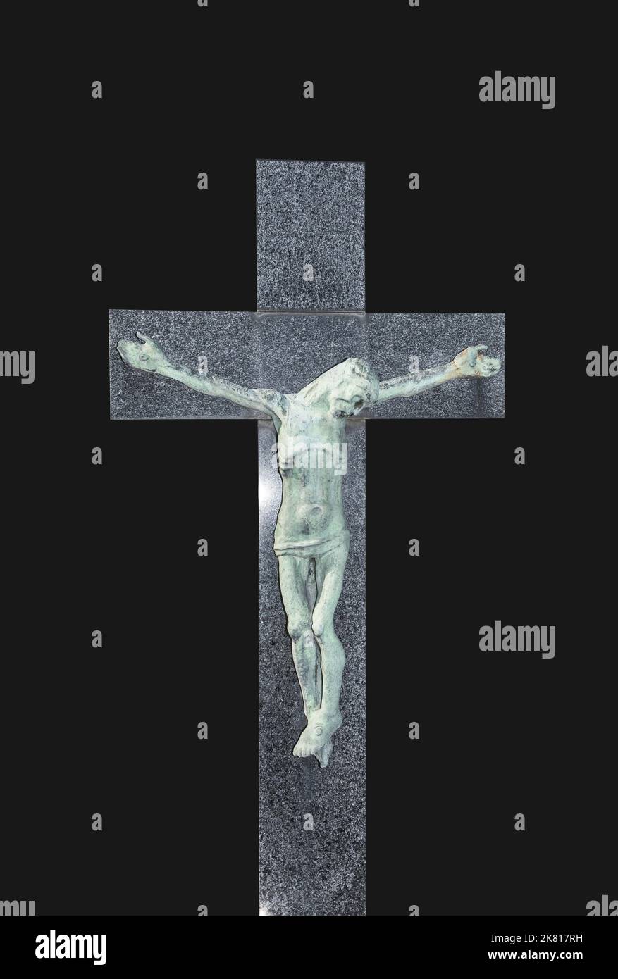 Jesus Christ on the cross sculpture Stock Photo