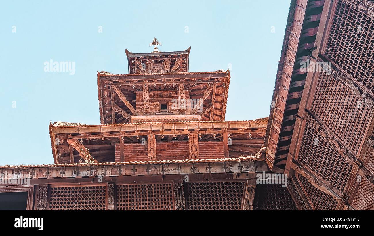 Detail of the roof of the Patan Museum in Lalitpur, Nepal Stock Photo