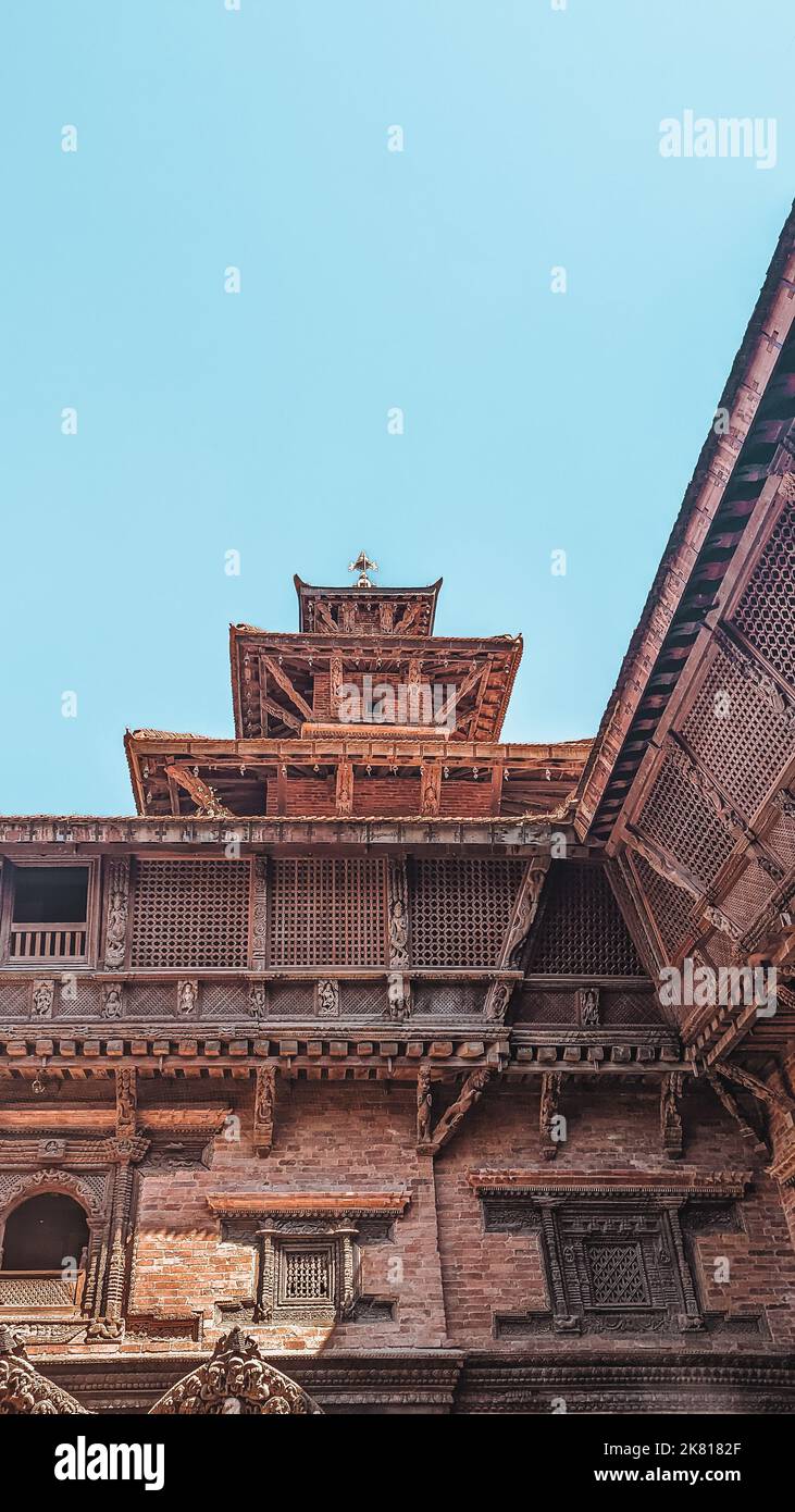 Detail of the roof of the Patan Museum in Lalitpur, Nepal Stock Photo