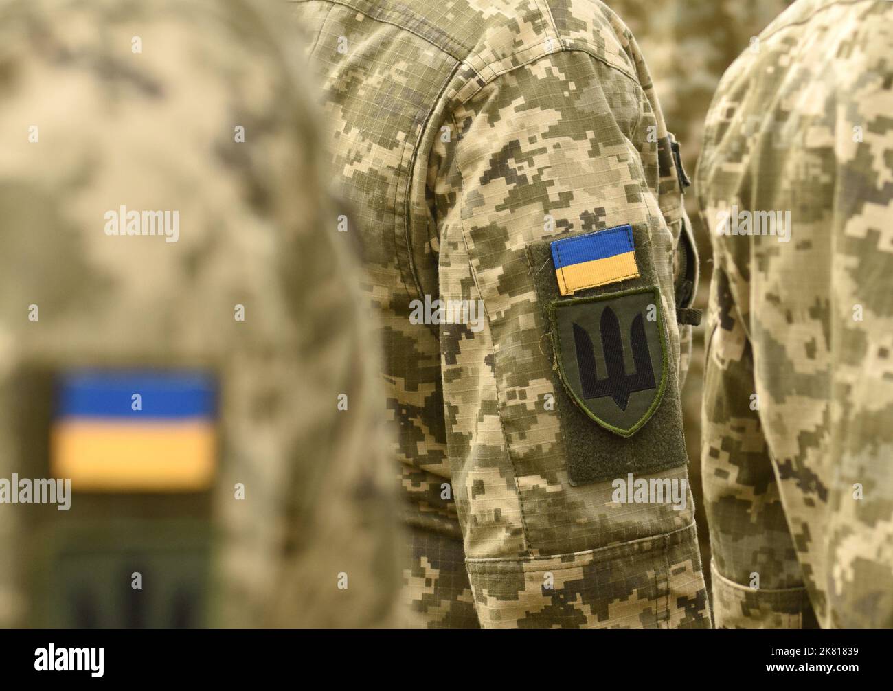 Armed Forces of Ukraine. Ukrainian soldier. Ukraine military uniform. Stock Photo