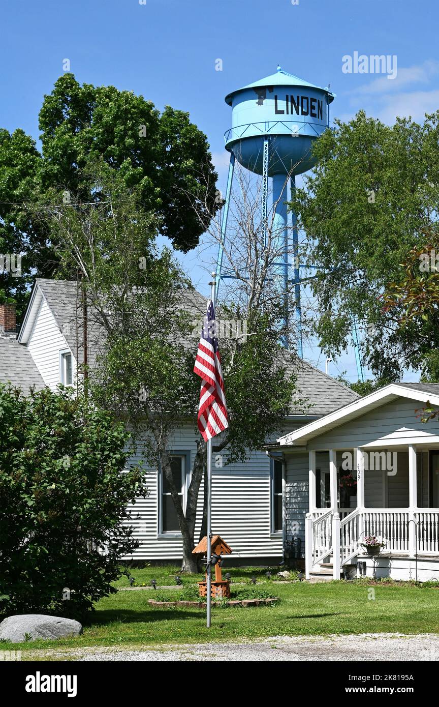 Wasserspeicher in Linden, Indiana, Vereinigte Staaten von Amerika Stock Photo