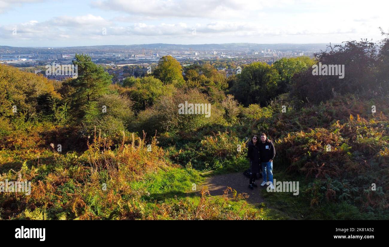 An aerial view of Belfast city from Belfast castle Stock Photo