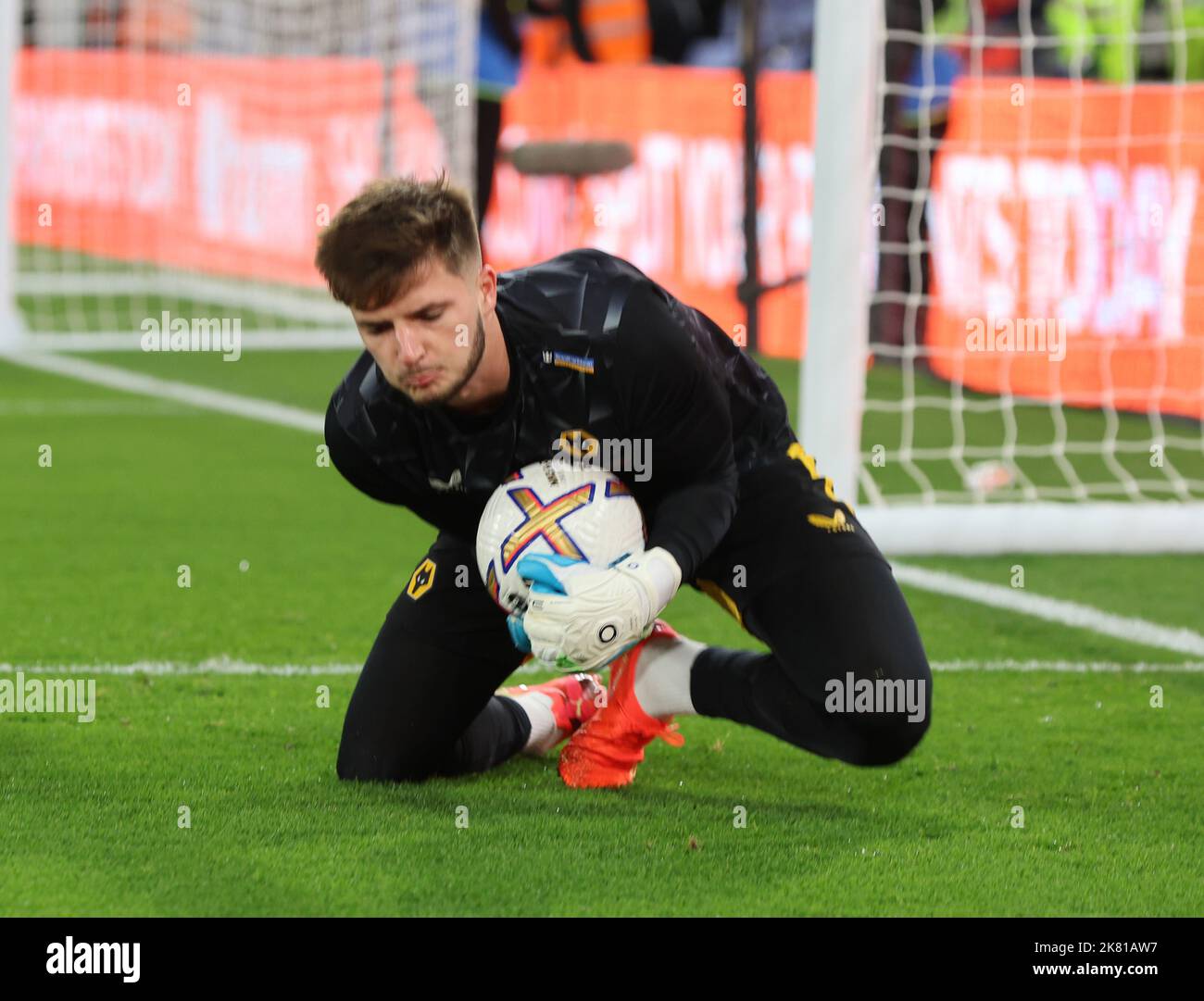 London ENGLAND - October 18:Wolverhampton Wanderers' Matija Sarkic during the pre-match warm-up   during English Premier League soccer match between C Stock Photo