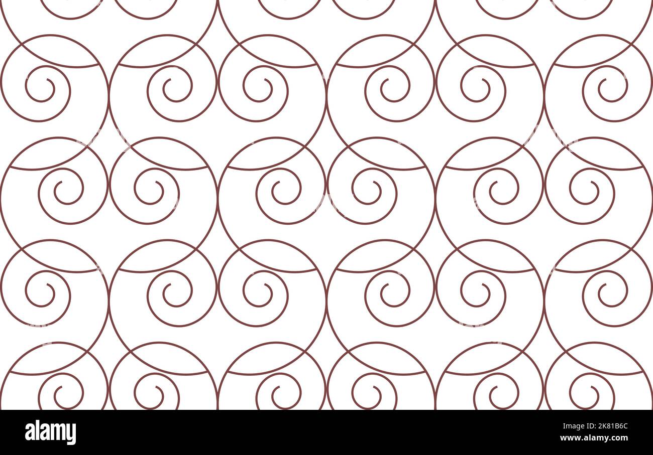 Seamless vector pattern made of symmetrical spirals Stock Vector