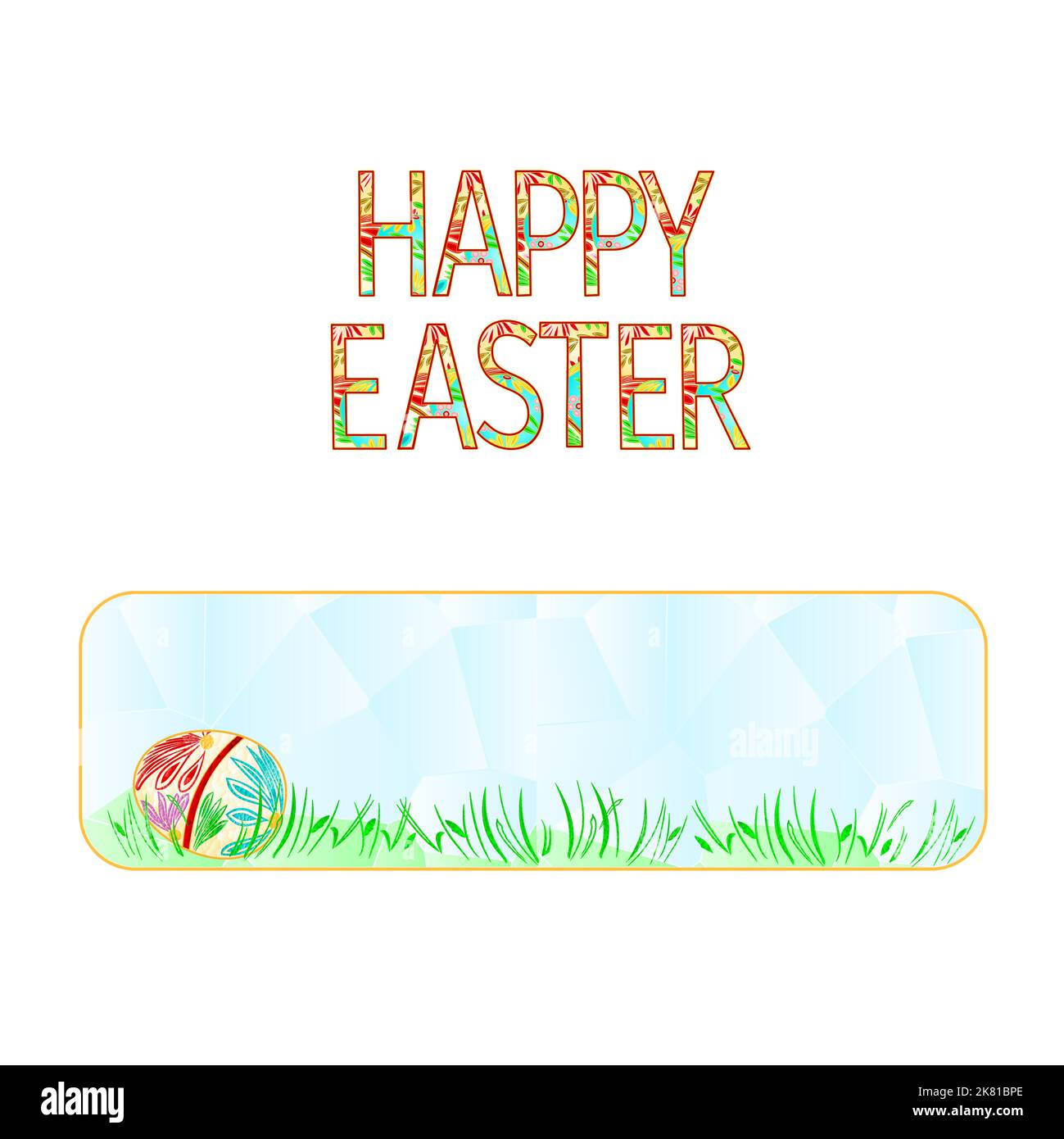 Banner Happy Easter Easter egg polygons vector illustration Stock Vector