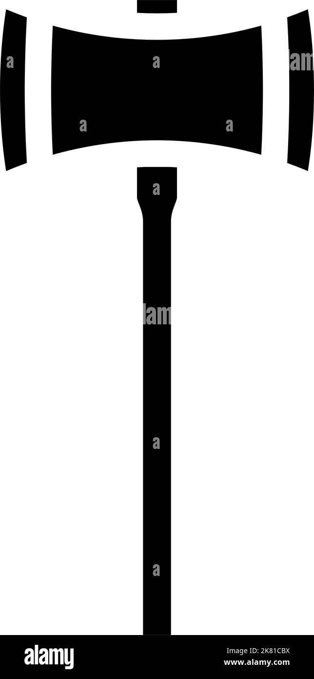 double bit axe blade glyph icon vector illustration Stock Vector Image