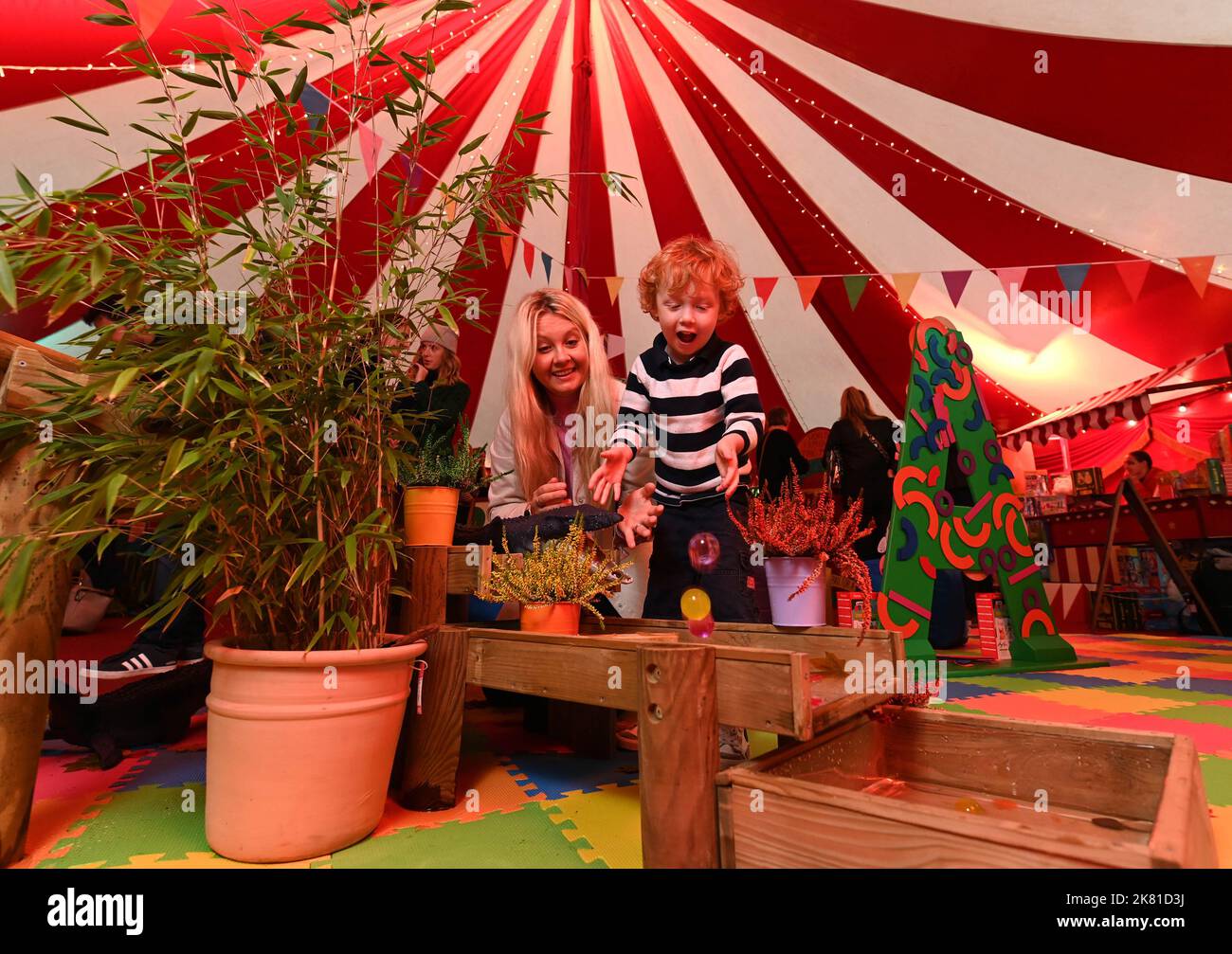 EDITORIAL USE ONLY Charlotte and three year old Bertie from Surrey at