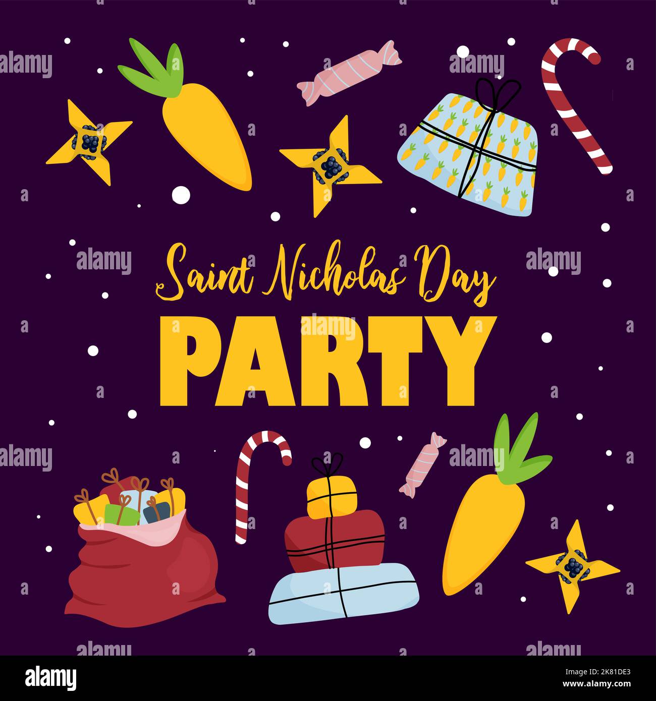 Saint Nicholas party. Invitation poster for St. Nicholas Day character