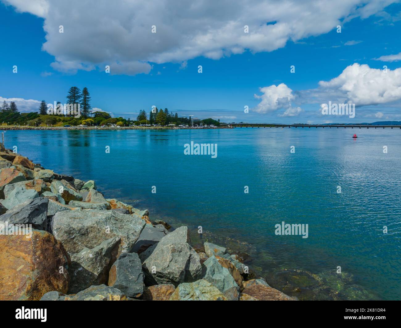 The Coolongolook River at ForsterTuncurry with cumulus clouds in the